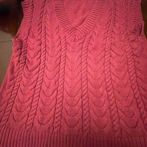 Talbots Burgundy Knit Sweater Vest Size M